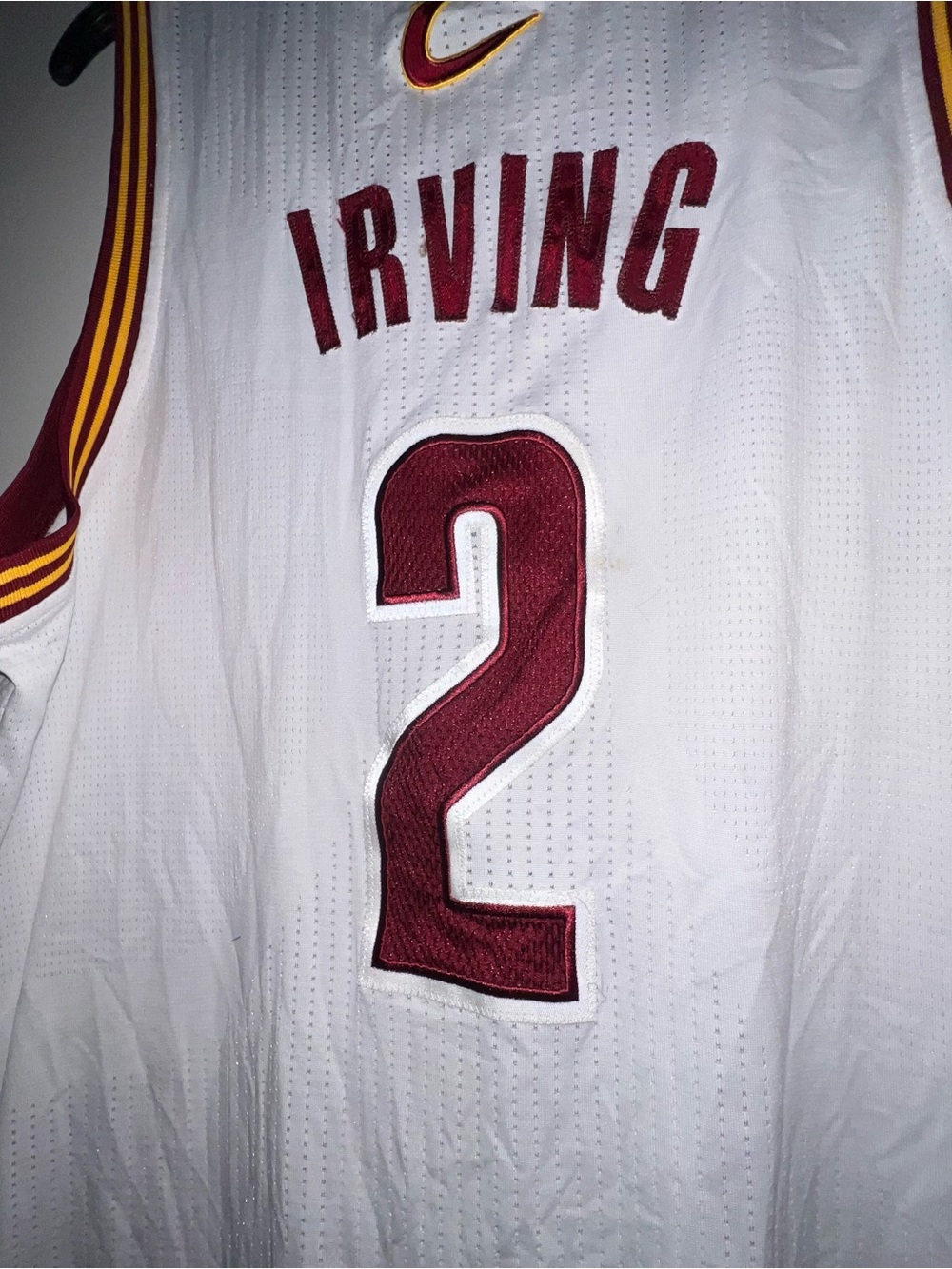Authentic men's kyrie irving Cavaliers #2 White Basketball Jersey XL - Picture 5 of 6